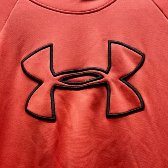 Under Armour Scuba Neck Hoodie Women's XL Salmon/Red Cold Gear UA Logo w/Pockets - Picture 5 of 11